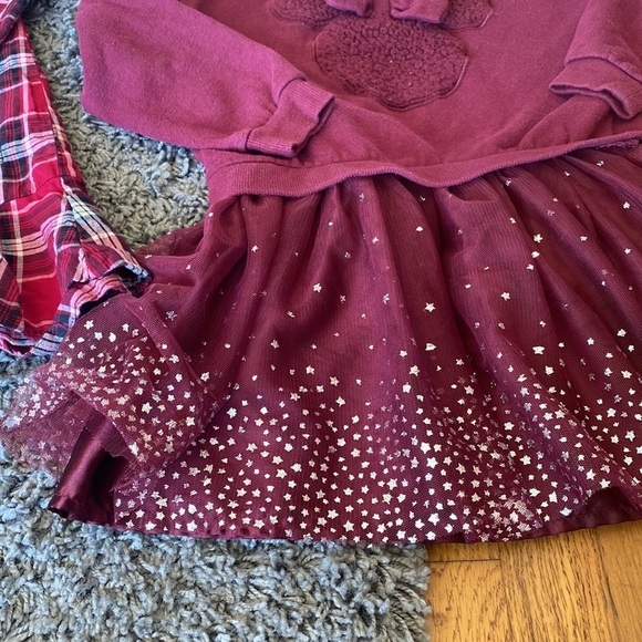 GAP Dresses Little Girl Long Sleeve Burgundy And Red Winter Dress